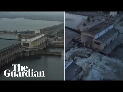 Before and after dam collapse near Ukraine’s Kherson