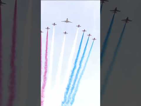 After the Trooping the Colour, the procession concluded with an extended military flypast display