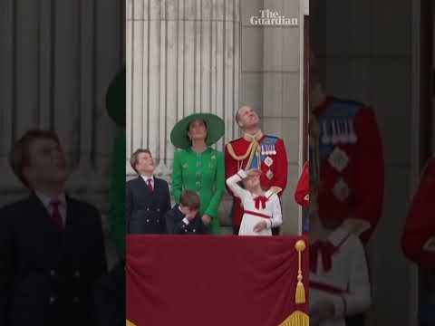 Royal family gather on Buckingham palace balcony to watch fly-past