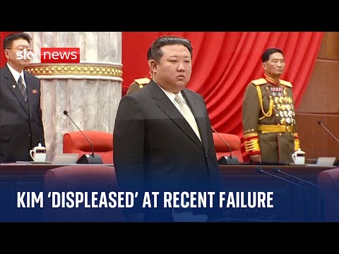 North Korea: Kim Jong Un ‘displeased’ at recent spy satellite launch failure