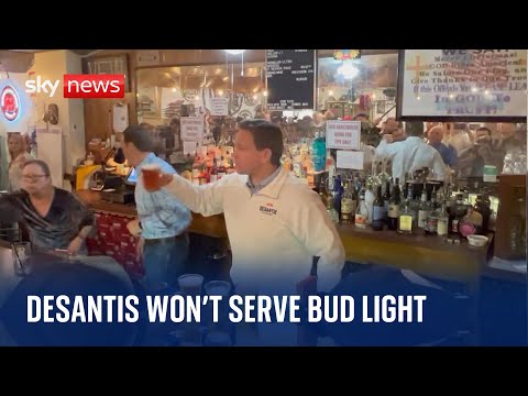 Ron DeSantis won’t serve Bud Light while ‘working’ in a bar on campaign trail