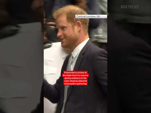 Prince Harry arrives at High Court for second day in witness stand