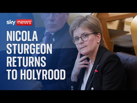 Nicola Sturgeon returns to Holyrood, one week after arrest