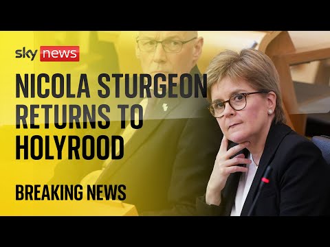 Nicola Sturgeon speaks to media on return to Scottish Parliament after arrest