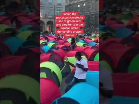 The migrant group staging a tent protest in Paris has been “moved on” by French police