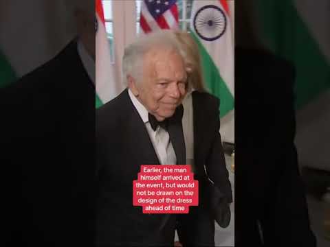 US First Lady wore a shimmering green dress at the White house reception for Indian Prime Minister