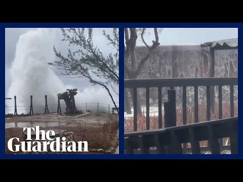 High waves crash over Barbados as Tropical Storm Bret hits eastern Caribbean