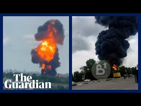 Footage appears to shows oil depot on fire in Russia’s Voronezh