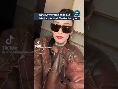 #RinaSawayama calls out Matty Healy at Glastonbury set #itvnews #mattyhealy1975 #glastonbury