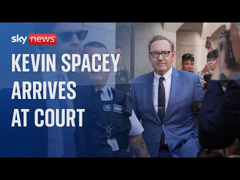 Kevin Space arrives at the Old Bailey ahead of trial
