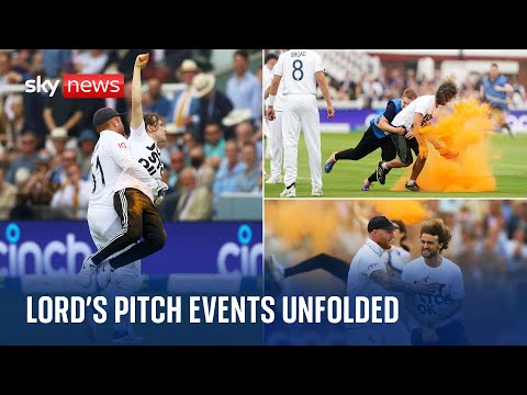 Ashes Test: England player carries Just Stop Oil protester off pitch at Lord’s