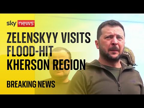 Ukraine War: Zelenskyy visits flood-hit Kherson