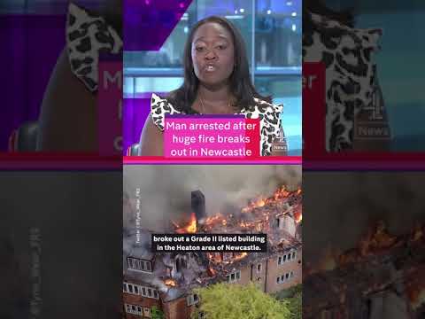 Man arrested after huge fire breaks out in Newcastle