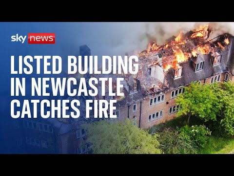 Newcastle fire: Crews battle huge blaze at disused university halls