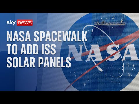 NASA astronauts conduct spacewalk to install new solar arrays outside ISS