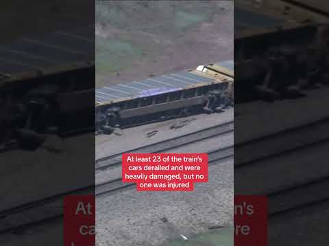 Drone captures major train derailment