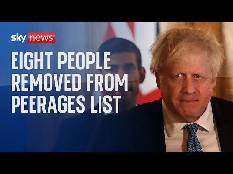 Eight people removed from Johnson’s peerages list, Lords vetting body reveals