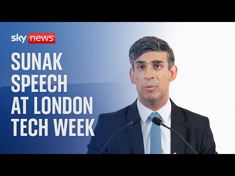 Watch live: Rishi Sunak opens London Tech Week with keynote speech