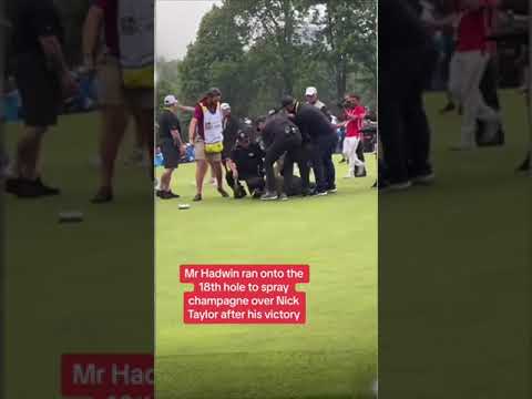 Golfer Adam Hadwin mistakenly tackled by security