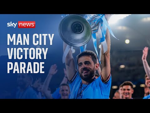Man City hold victory parade in Manchester following Champions League win