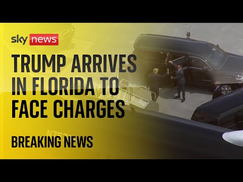 Donald Trump arrives in Florida to face charges