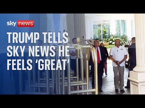EXCLUSIVE: Trump tells Sky News he feels ‘great’ ahead of arraignment