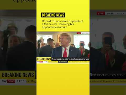 Donald Trump makes a speech at a Miami cafe