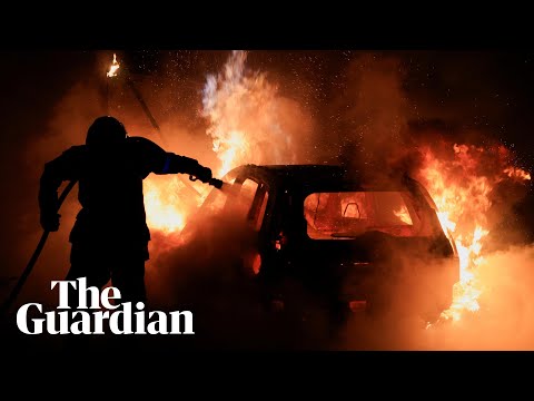 French police fire teargas and protesters burn cars on fifth night of riots
