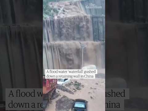 Flooding causes ‘waterfall’ in Chongqing in China