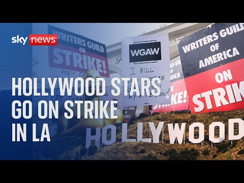 Watch live as Hollywood stars join writers in SAG walkout in Los Angeles