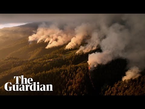 Drone footage shows extent of wildfires in Spain’s La Palma