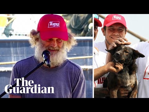 Australian sailor ‘so grateful’ for rescue after three months adrift off Mexico with dog