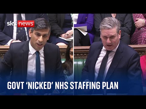 Starmer accuses Sunak of ‘nicking’ NHS staffing plan from Labour