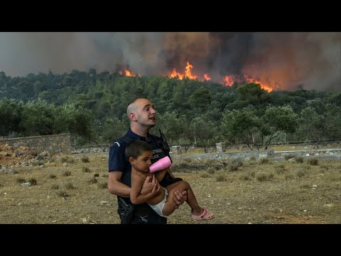European Union rushes firefighters into Greece while Italy hits scorching 46C | ITV News