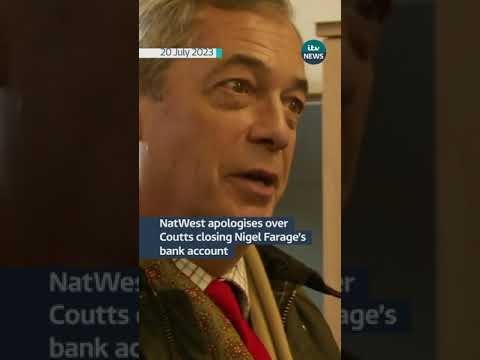 Natwest apologises over Coutts closing Nigel Farage’s bank account #itvnews #coutts #nigelfarage