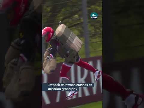 Jetpack stuntman crashes at Austrian Grand Prix #f1