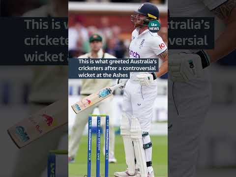 This is what greeted Australia’s cricketers after a controversial wicket at the Ashes #itvnews