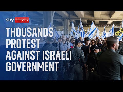 Mass protest at Israeli airport against the government’s planned judicial reform