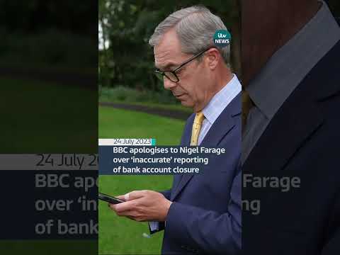 BBC apologises to Nigel Farage over ‘inaccurate’ reporting of Coutts bank account closure #itvnews