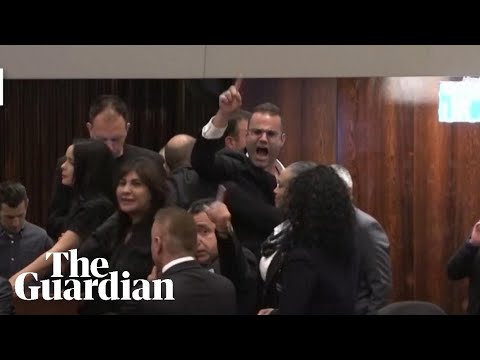 ‘Shame!’: security staff eject Knesset members after Israeli judicial changes