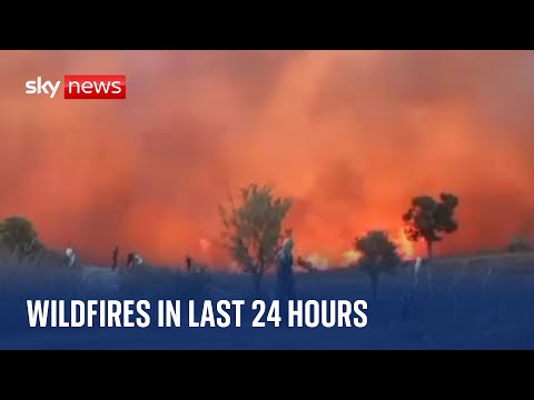 How have wildfires affected the Mediterranean in the last day?