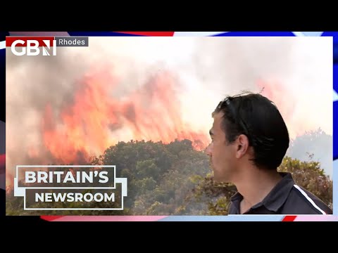 Rhodes wildfires: ‘There’s ASH falling on us!’ | GB News’ reporter evacuates area as fire encroaches