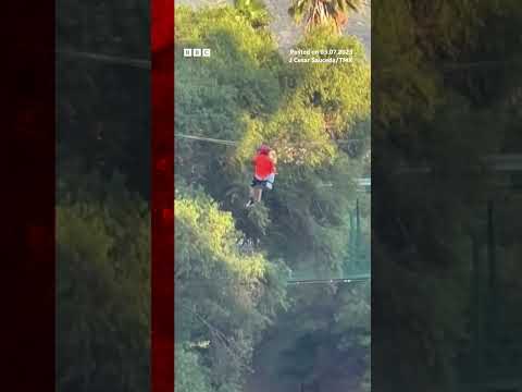 Boy survives fall from zipline at amusement park in Mexico. #Zipline #Shorts #BBCNews