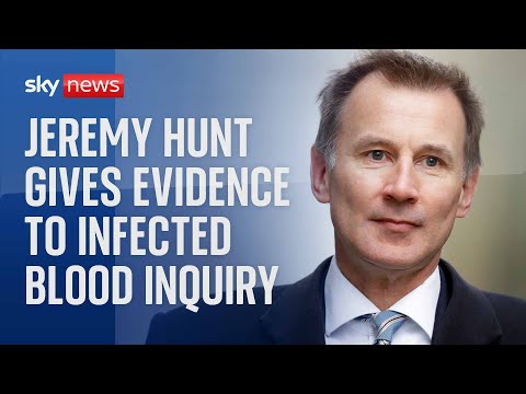 Watch live: Jeremy Hunt appears before Infected Blood Inquiry