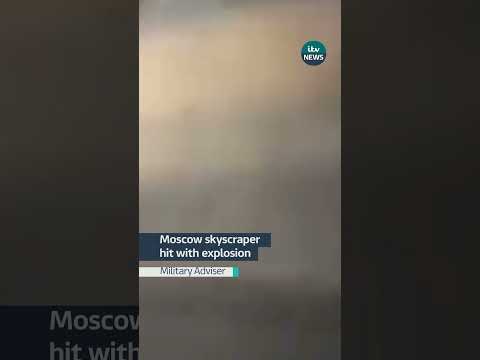 Moscow skyscraper hit with explosion #itvnews #russia #ukraine