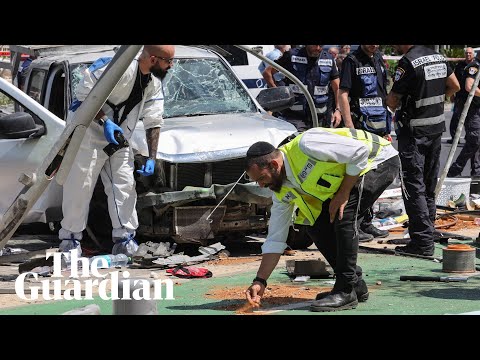 Aftermath of car ramming and stabbing in Tel Aviv