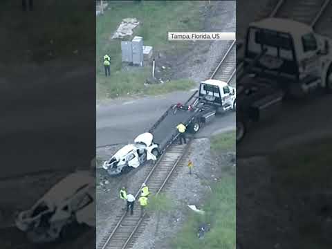 Miracle escape for all as train hits car in Florida, US