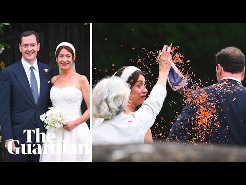 Just Stop Oil protester throws orange confetti over George Osborne after wedding