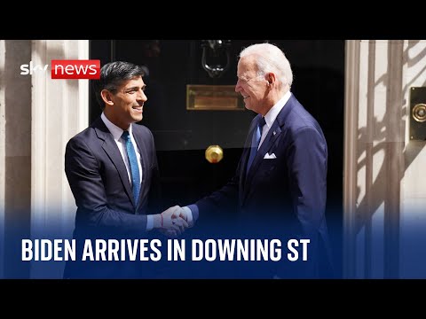 US President Joe Biden arrives in Downing Street
