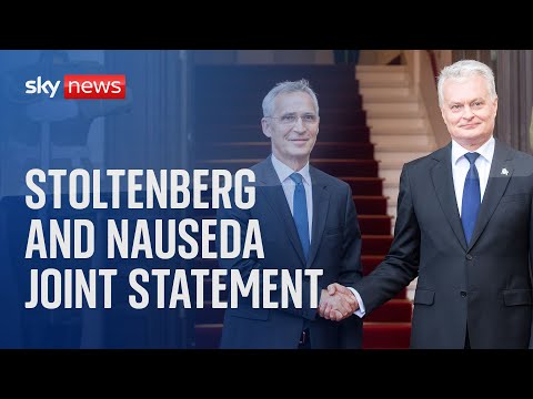 Jens Stoltenberg delivers joint statement with Lithuania president